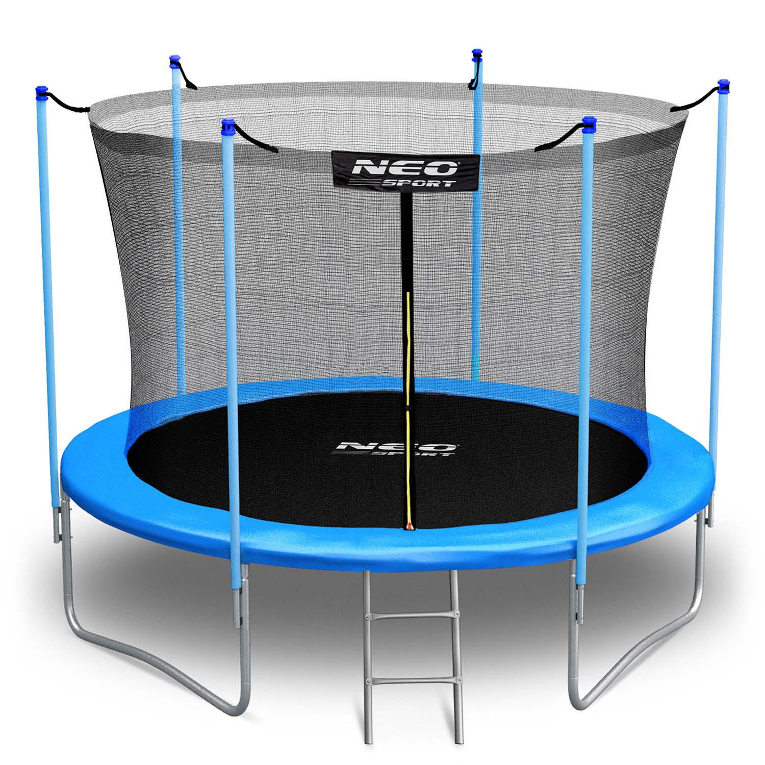 GARTENTRAMPOLIN 6 ft/183 cm mit Innennetz und Leiter - Blau, Metall (183/183cm)