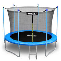 GARTENTRAMPOLIN 6 ft/183 cm mit Innennetz und Leiter - Blau, Metall (183/183cm)
