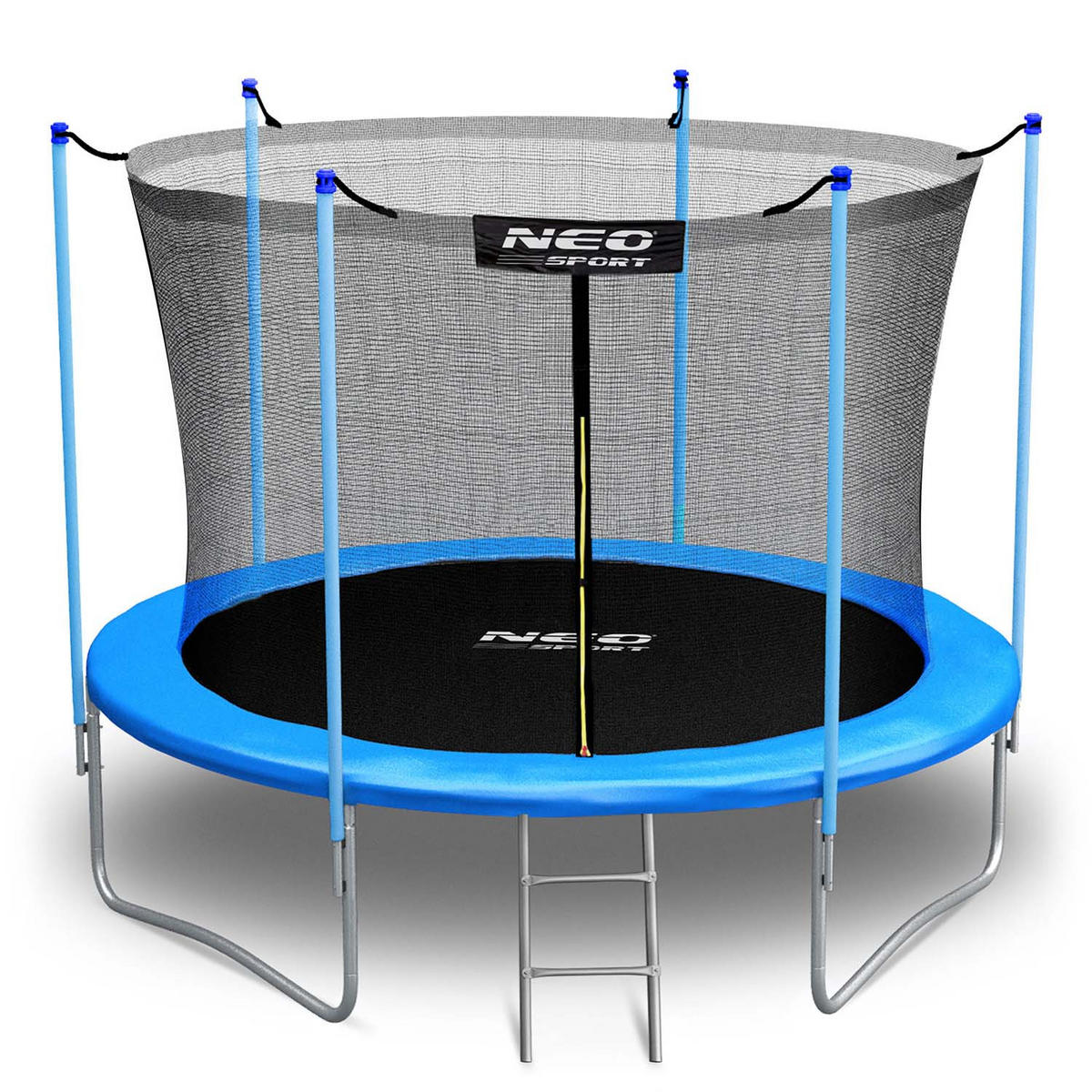 GARTENTRAMPOLIN 10 ft/312 cm mit Innengitter und Leiter - Blau, Metall (312/312cm)