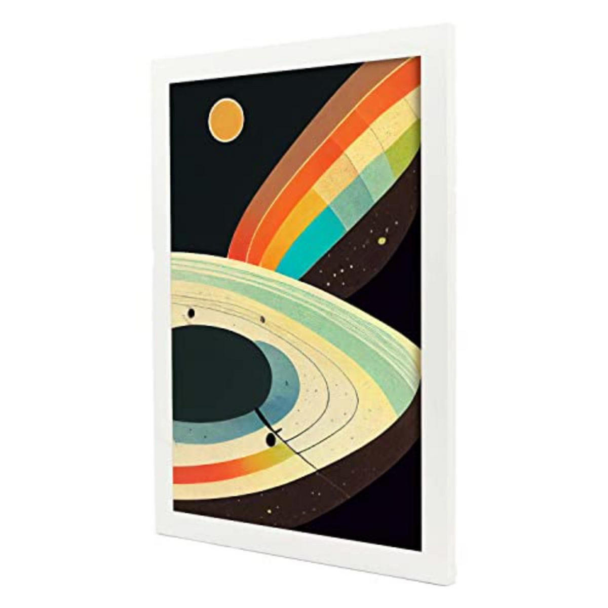 POSTER Set mit 4 Abstrakt Kurve Moderne Galaxien A3 Weißer Rahmen - Weiß, Papier (29.7/3cm) - Nacnic