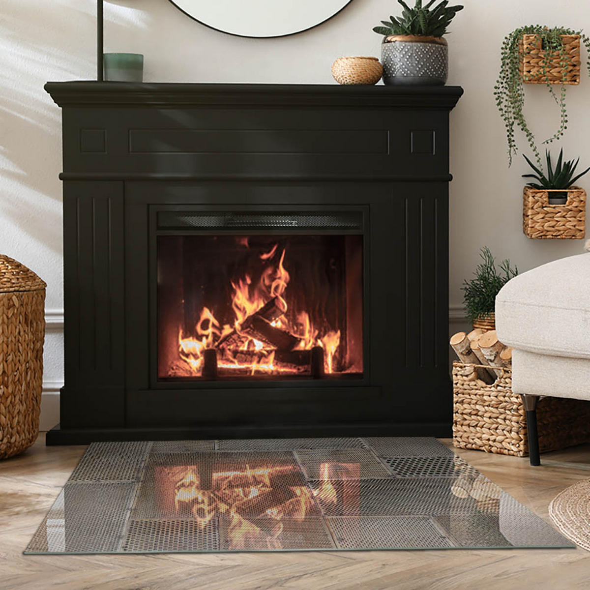 GLASPLATTE für Kamin 100x70 cm Beige - Beige, Glas (100/70/0.4cm) - ArtPrintCave