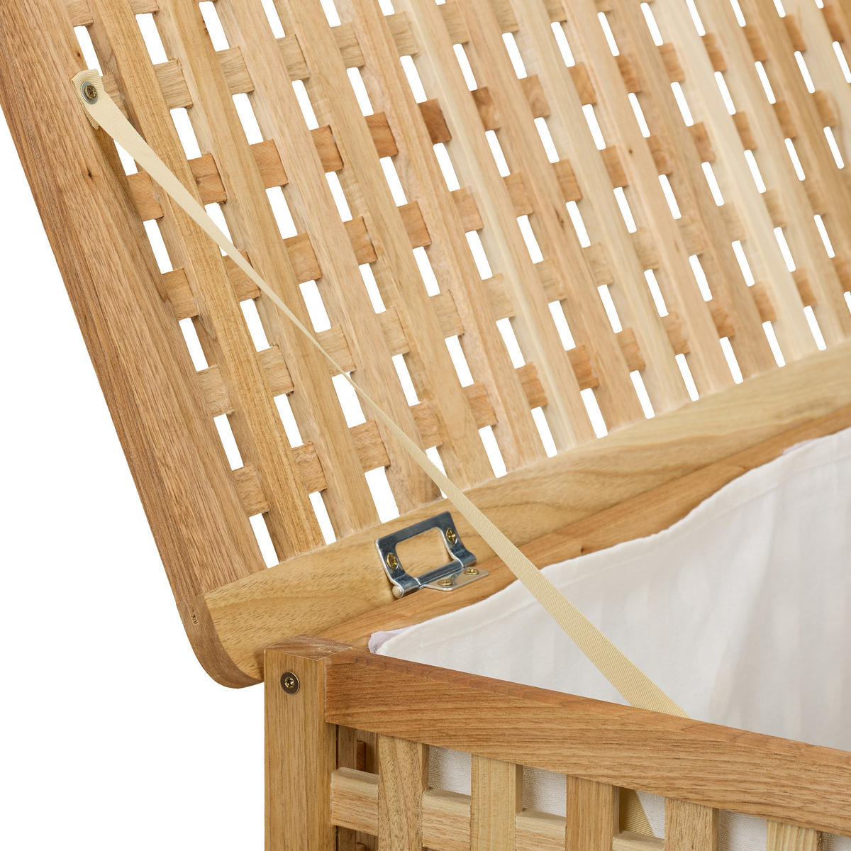 WÄSCHETRUHE - Hellbraun, Holz/Textil (78/47/48cm) - Relaxdays