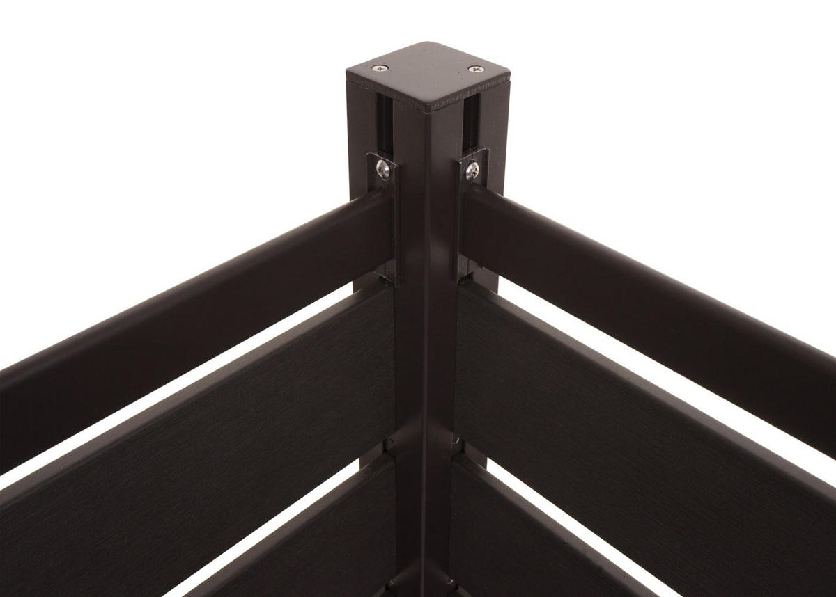 MÜLLTONNEN-ZAUN Alu 130x110x6cm Basis Anthrazit - Anthrazit, Metall (110/130/6cm) - PROREGAL