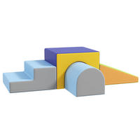 BAUSTEINSET 4er-Set Schaumstoff Bausteine Bauspielzeug für 1-3 Jahre alt Kinder - Hellblau/Grau, Kunststoff (50/39/150cm) - HOMCOM