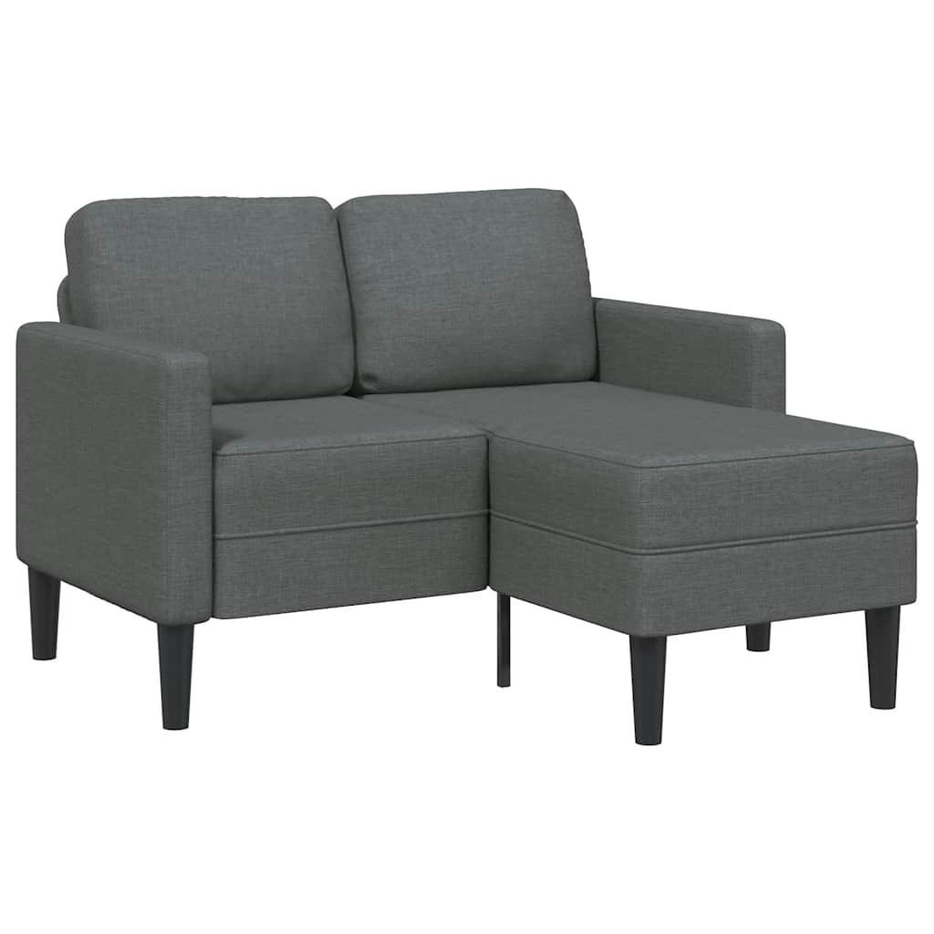 2-SITZER-SOFA Mit Chaiselongue L-Förmig Dunkelgrau 125 Cm Stoff - Grau, Textil (118/85/125cm) - vidaXL