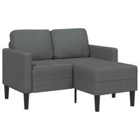 2-SITZER-SOFA Mit Chaiselongue L-Förmig Dunkelgrau 125 Cm Stoff - Grau, Textil (118/85/125cm) - vidaXL