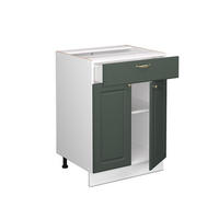 KÜCHENUNTERSCHRANK Fame-Line Grün-Gold Landhaus 60 cm mit Schublade AP Eiche - Weiß/Grün, Holzwerkstoff (60/82/60cm) - Vicco