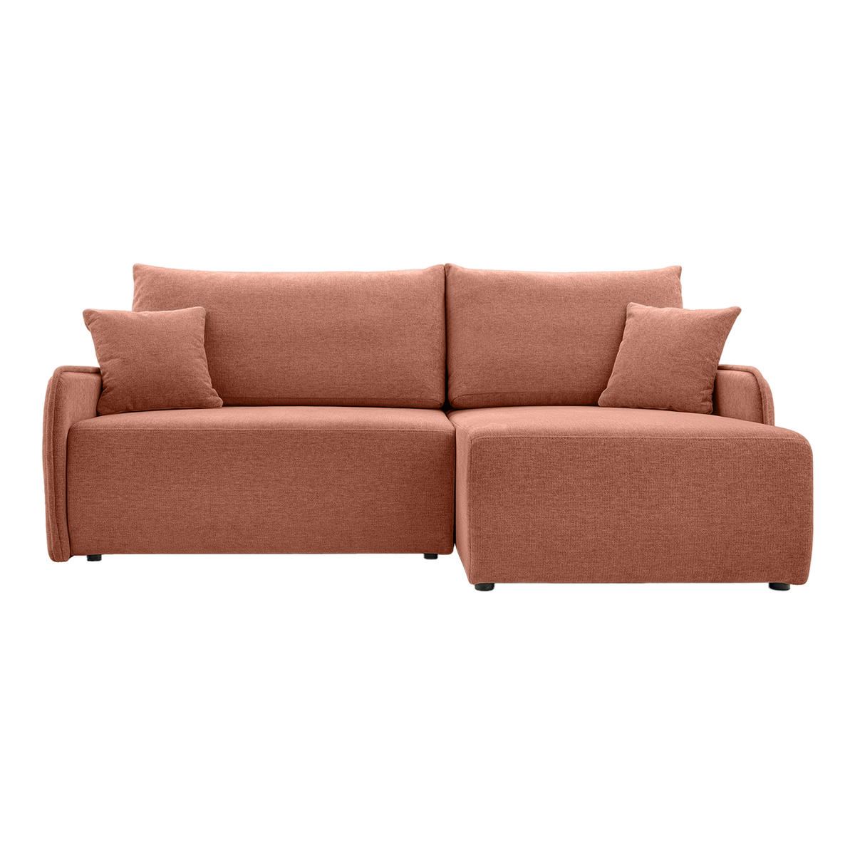 ECKSOFA BLIKO mit Schlaffunktion, Lachs - Terracotta, Textil (198/150cm) - Fedve