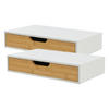 WANDREGAL-SET 2 TLG. Bokn - Weiß, Holz (40/8/24cm) - [en.casa]