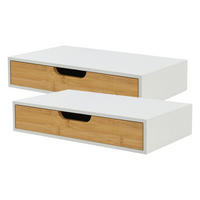 WANDREGAL-SET 2 TLG. Bokn - Weiß, Holz (40/8/24cm) - [en.casa]