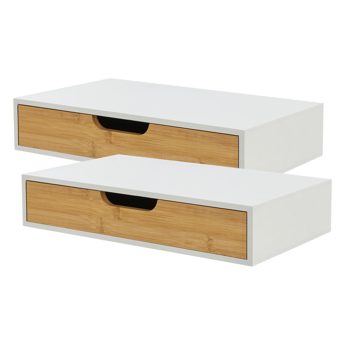 WANDREGAL-SET 2 TLG. Bokn - Weiß, Holz (40/8/24cm) - [en.casa]