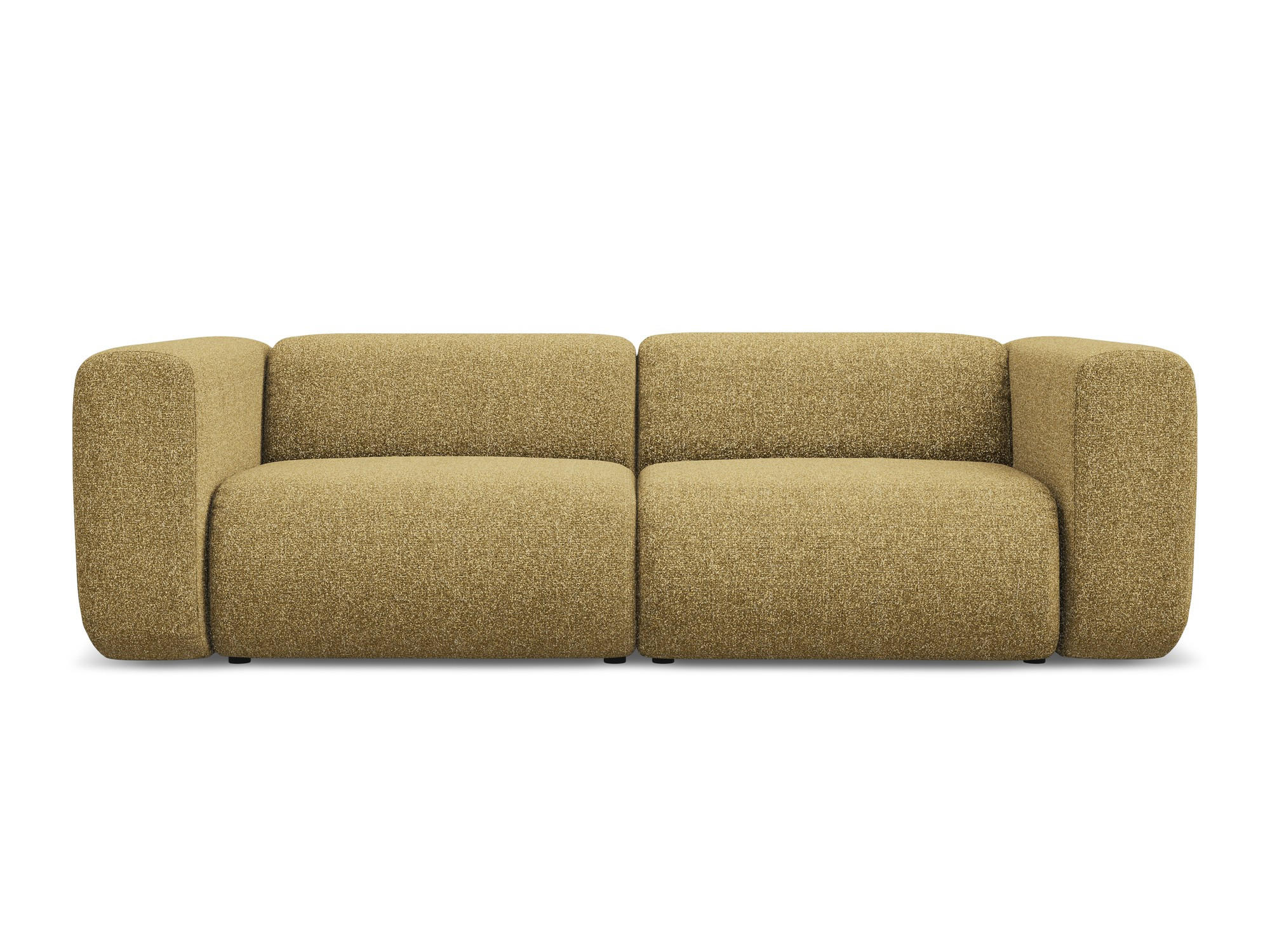 3-SITZER SOFA Strukturstoff Stoff Gelb - Currygelb/Gelb, Kunststoff/Textil (228/70/89cm) - Makamii