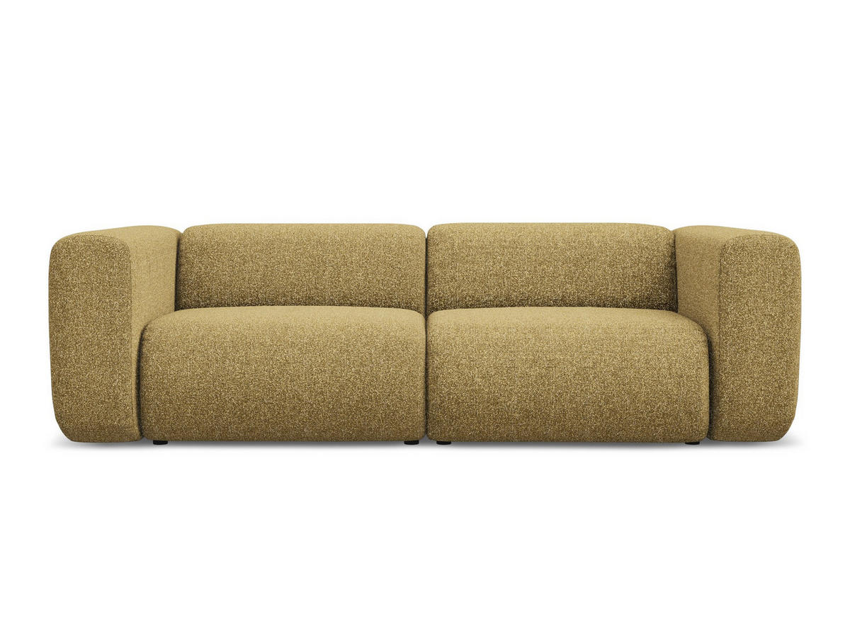 3-SITZER SOFA Strukturstoff Stoff Gelb - Currygelb/Gelb, Kunststoff/Textil (228/70/89cm) - Makamii