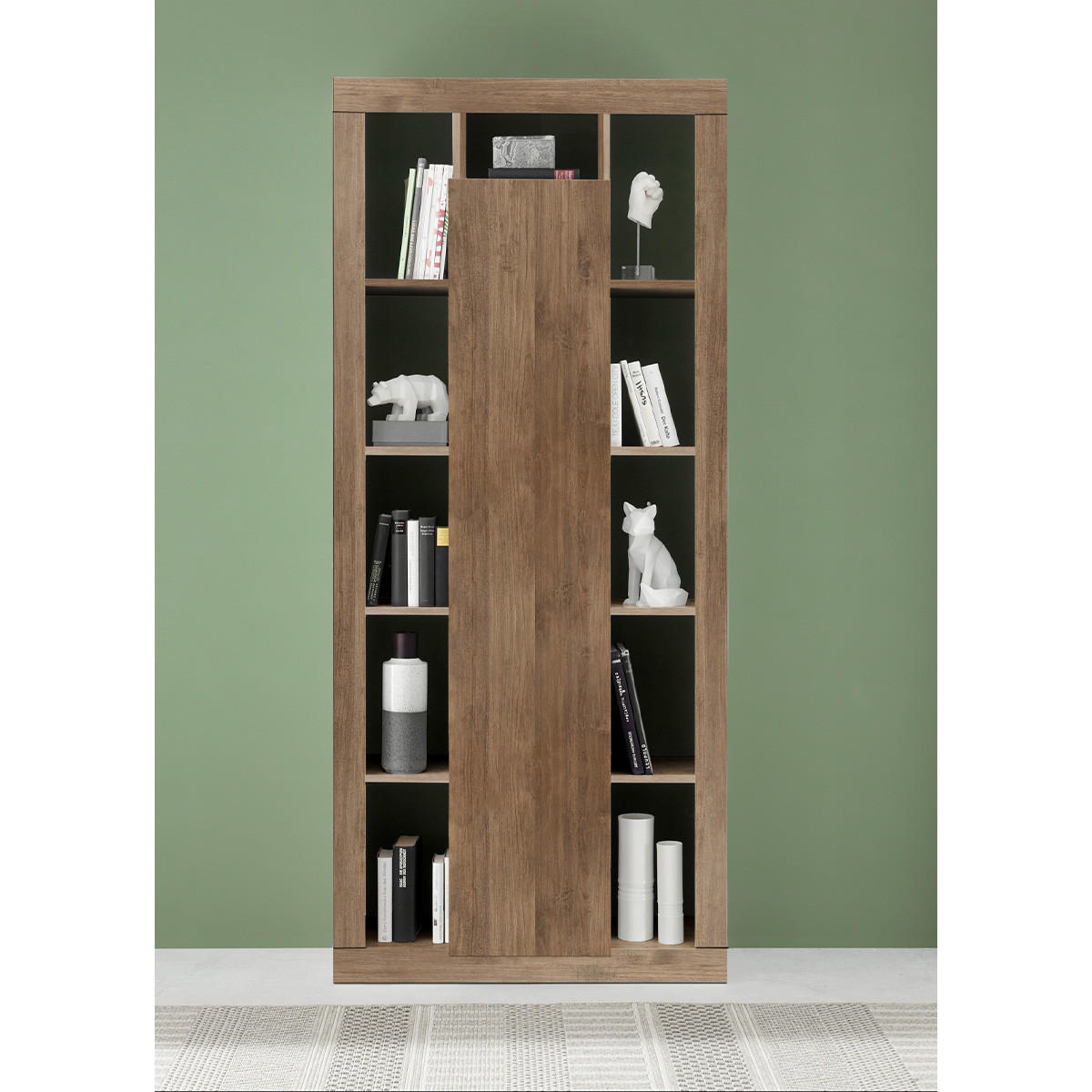BÜCHERREGAL 1 Tür H217 cm - Rimini - Eiche Artisan, Holzwerkstoff (40/217/95cm) - Calicosy