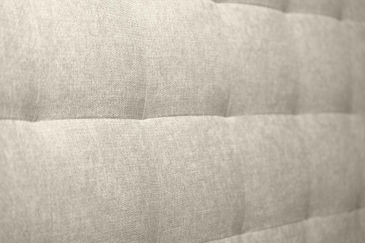 KOPFTEIL gepolstert - Gesteppt – hellbeiger Stoff - 140 cm - Beige, Holz (140/120/10cm) - Sommeil de Plomb