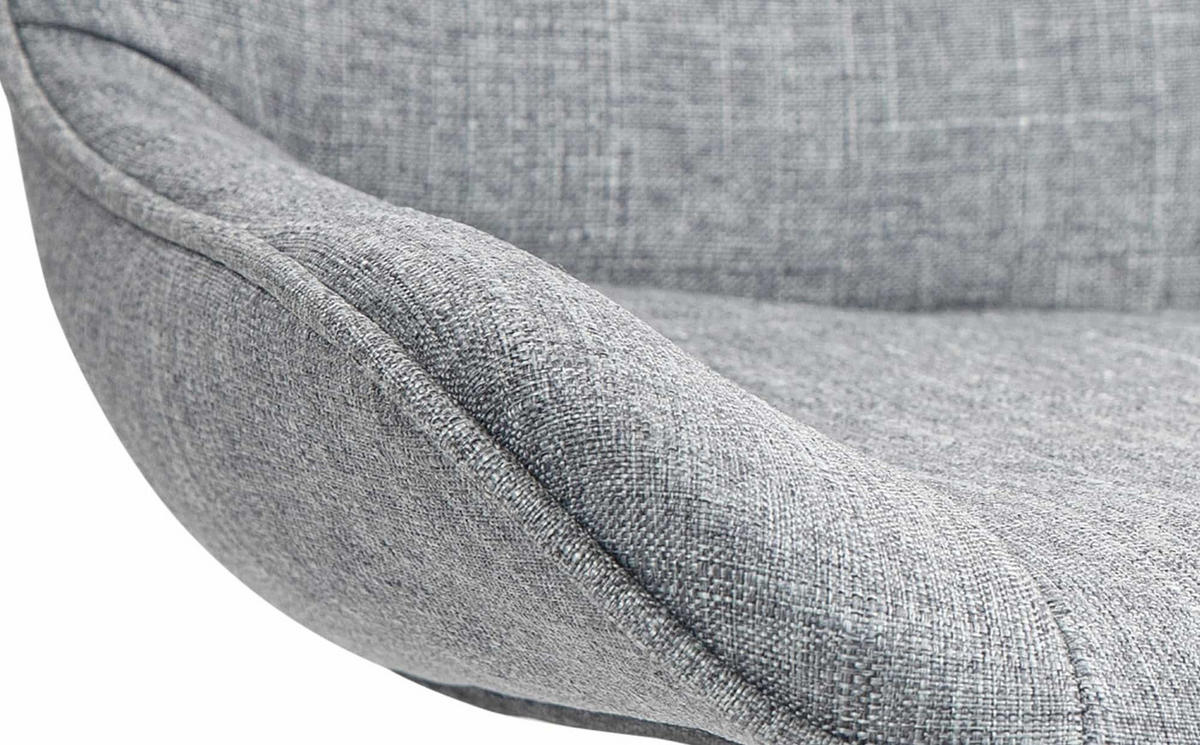 BARHOCKER 2er Set Stoff grau - Weiß/Grau, Textil/Metall (49/85/51cm) - CLP