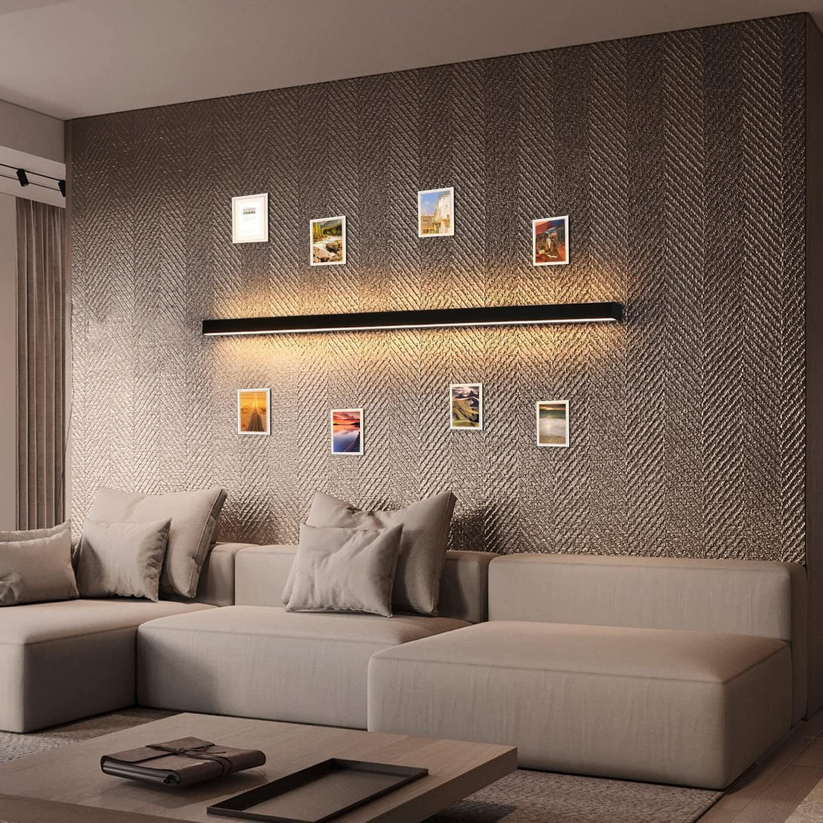 LED-WANDLEUCHTE Twinkle 2.5/3.8/100 cm - Schwarz, Metall (3.8/100/2.5cm) - ZMH