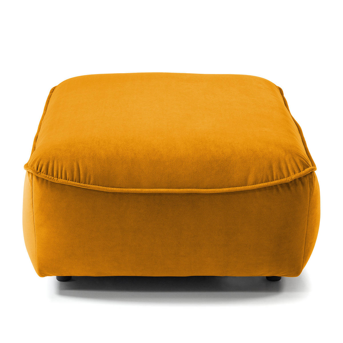 POLSTERHOCKER - Schwarz/Orange, Holz/Kunststoff (103/42/90cm) - home24