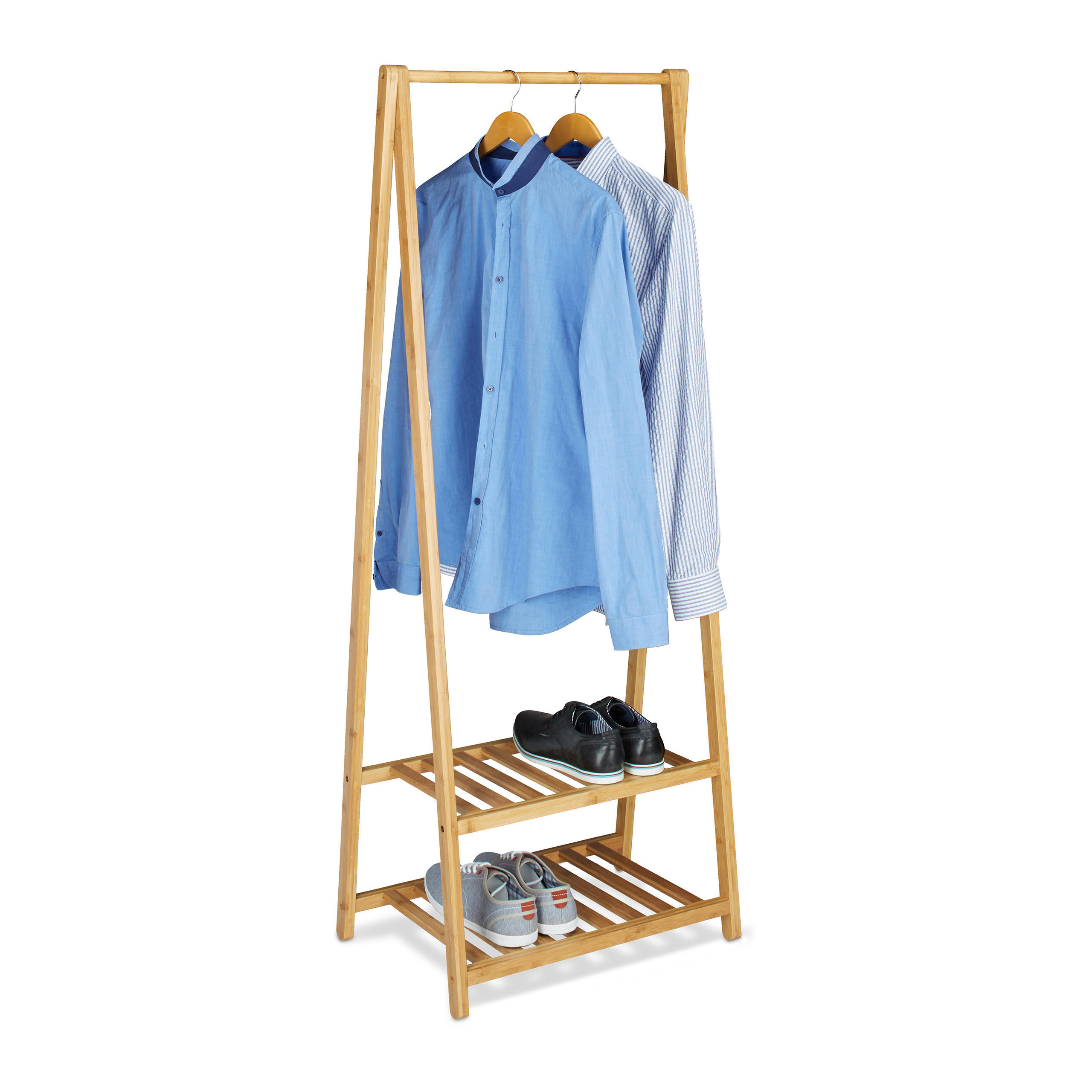 KLEIDERSTÄNDER - Hellbraun, Holz (60/150/40cm) - Relaxdays