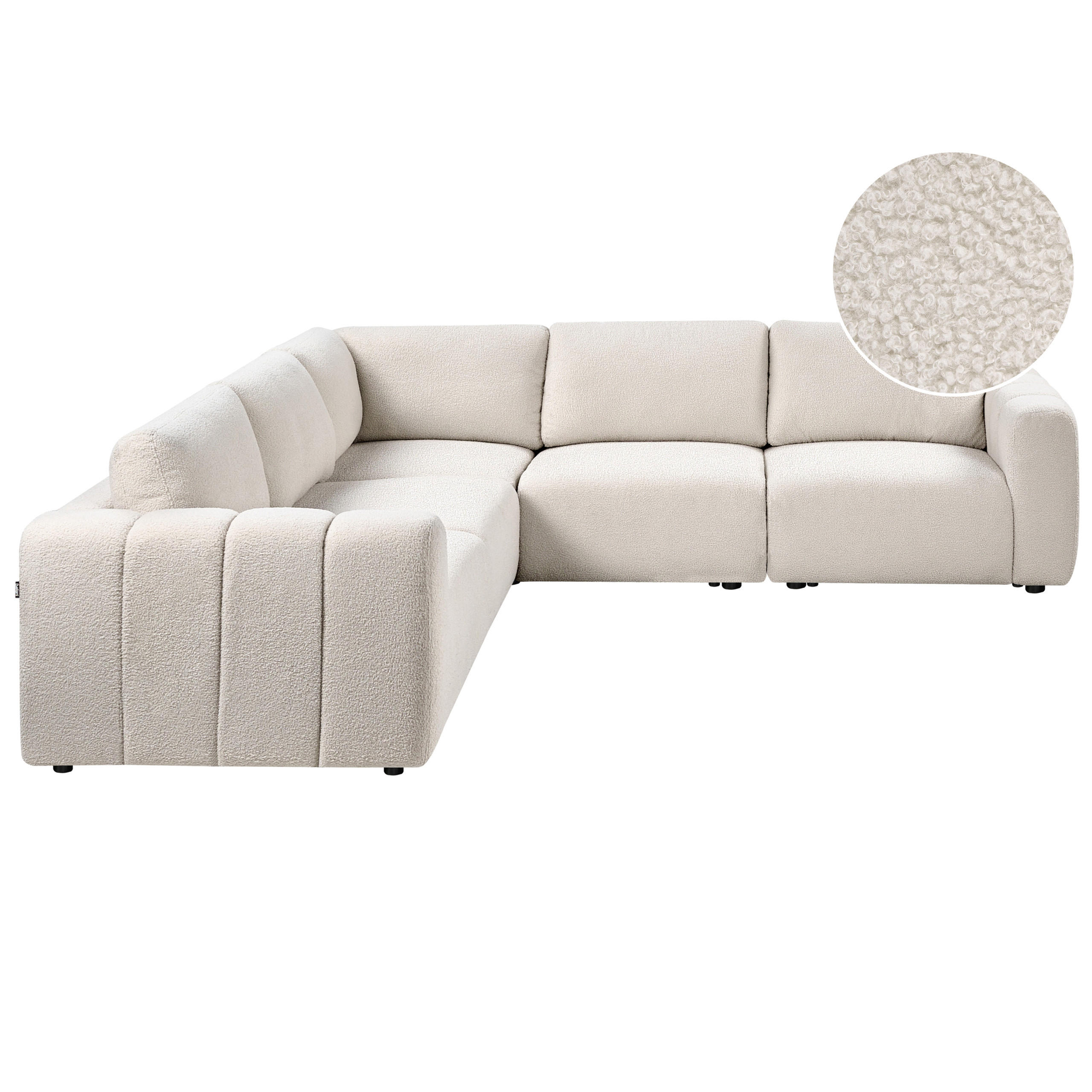 Beliani Ecksofa Creme 287x100 cm
