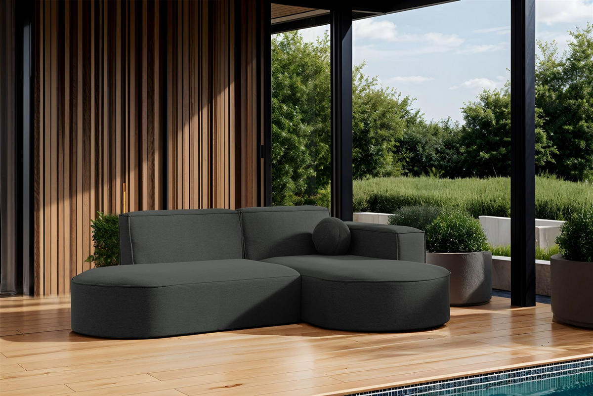 ECKSOFA Sunday Xs - Anthrazit, Holzwerkstoff (236/78/165cm) - Fun Möbel