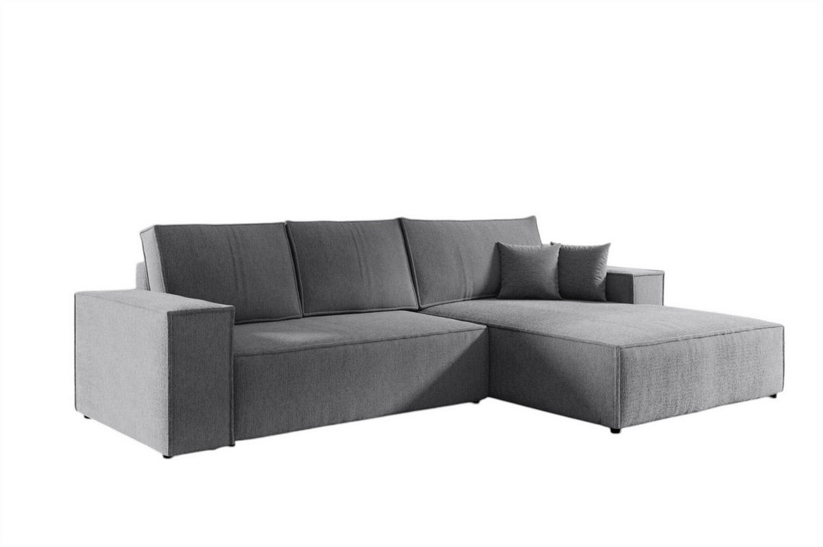 ECKSOFA Corunia In Aragon - Grau, Holzwerkstoff/Textil (294/185cm) - Fun Möbel