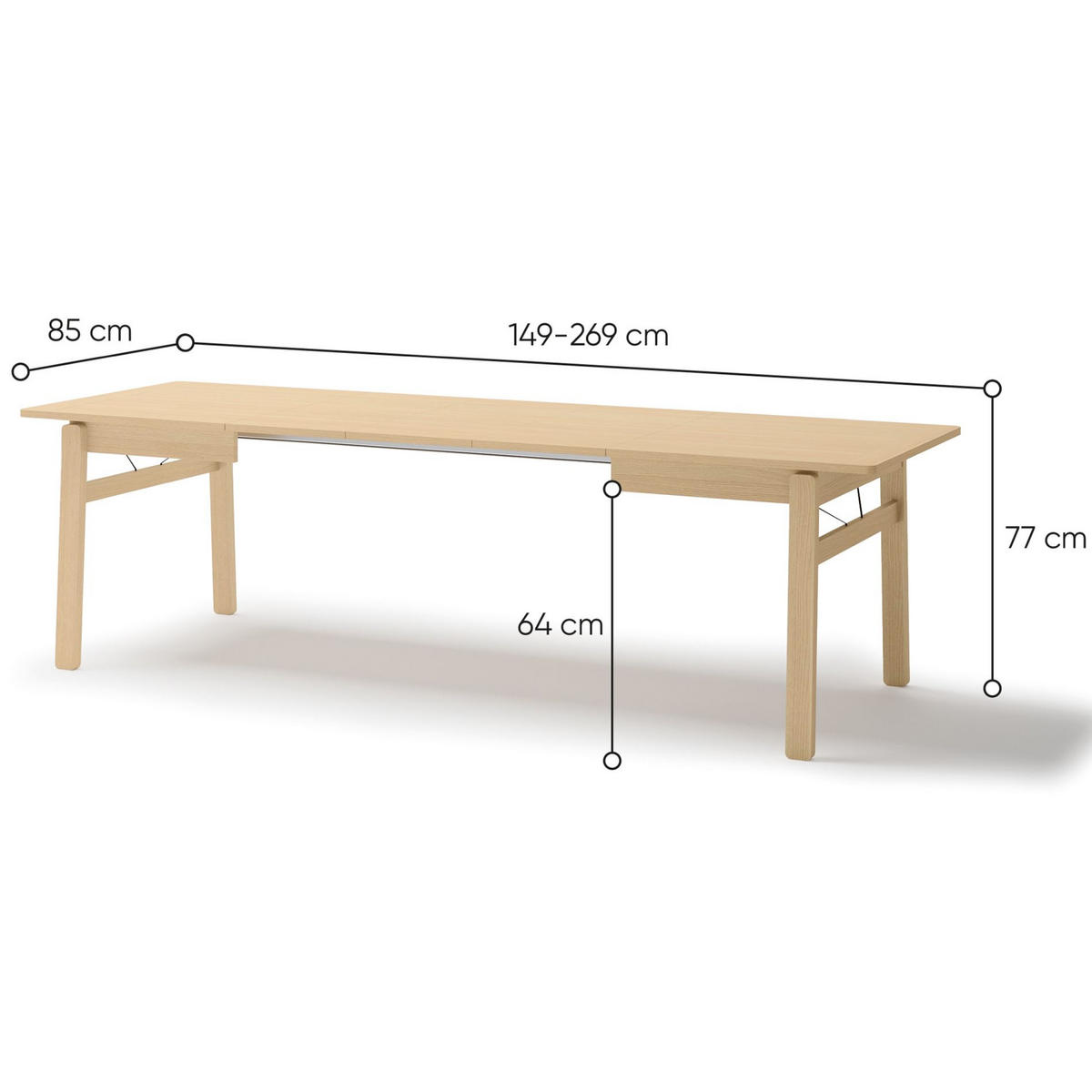 ESSTISCH Plot ausziehbar Helle Eichenholzoptik, 149 x 269 x 85 cm - Beige, Holz/Holzwerkstoff (85/149/77cm) - Selsey