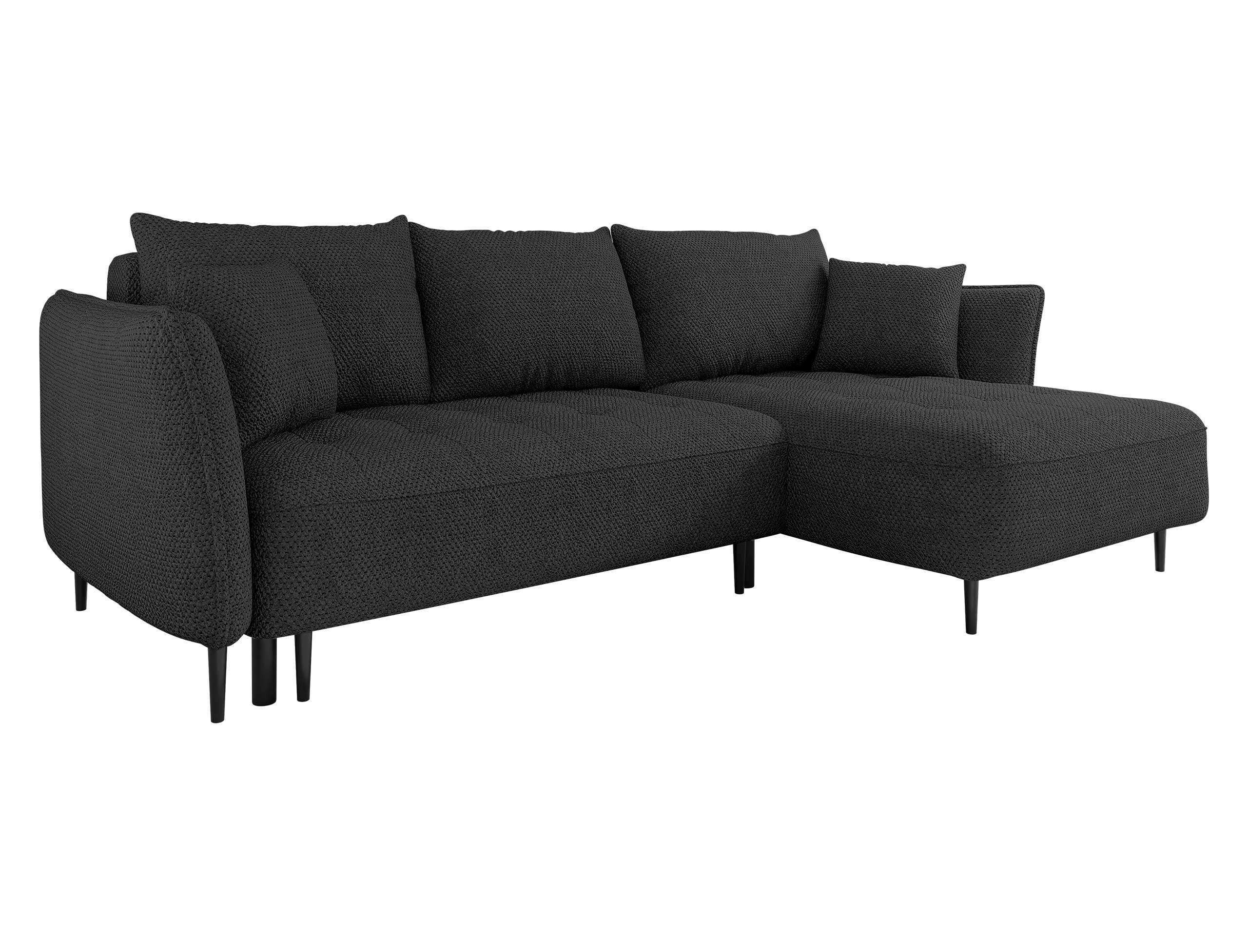 ECKSOFA Bari, Seite: Rechts - Anthrazit/Schwarz, Holz/Textil (276/158cm) - MIRJAN24