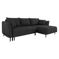 ECKSOFA Bari, Seite: Rechts - Anthrazit/Schwarz, Holz/Textil (276/158cm) - MIRJAN24