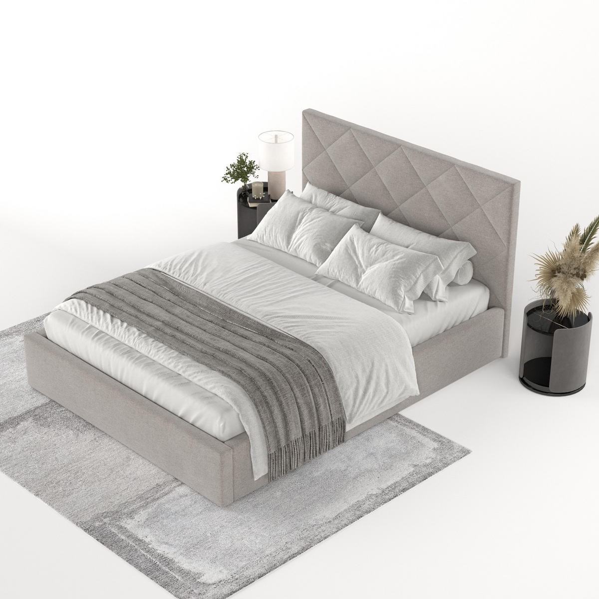 POLSTERBETT Torno 160/200 cm Beige im Asti Stoff - Beige/Schwarz, Holz/Holzwerkstoff (160/200cm) - AltaBeds