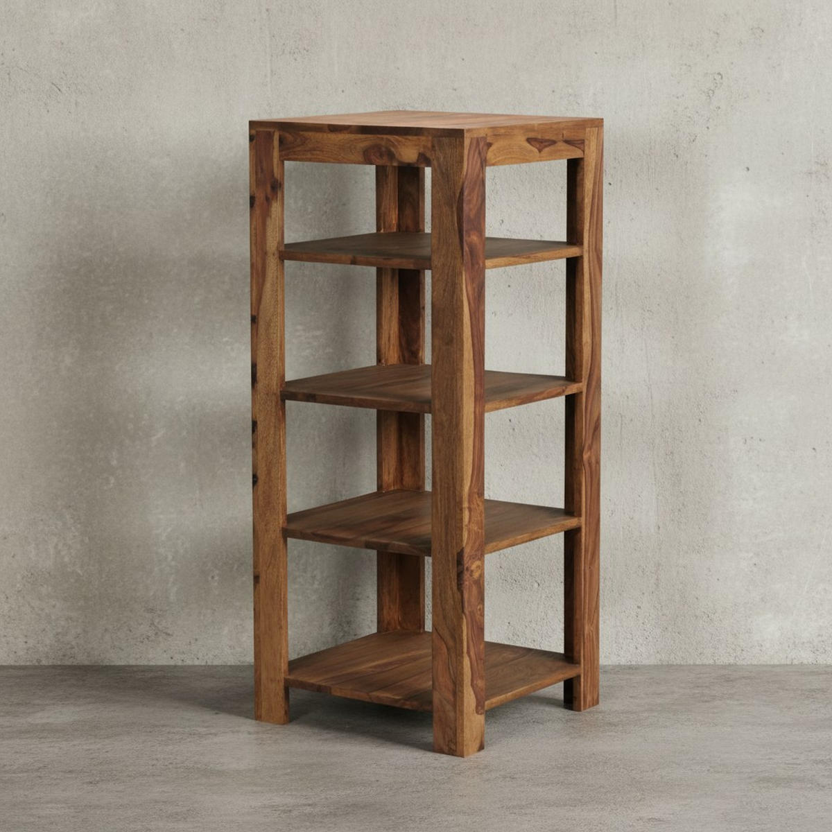 BÜCHERREGAL Massivholz Handgefertigt Pflegeleicht, Braun 44x44x105 cm - Braun, Holz (44/105/44cm) - KADIMA DESIGN