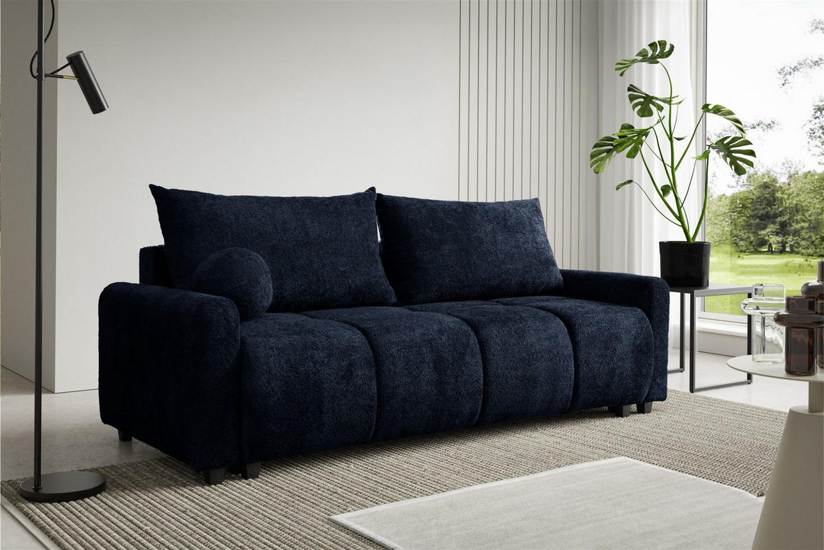 SCHLAFSOFA Giana - Dunkelblau, Holzwerkstoff/Textil (230/100/100cm) - Fun Möbel