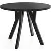 ESSTISCH Avero Black runder ausziehbarer, Schwarz 80-160/80/77 cm - Schwarz, Holz/Holzwerkstoff (80/80/77cm) - WFL GROUP