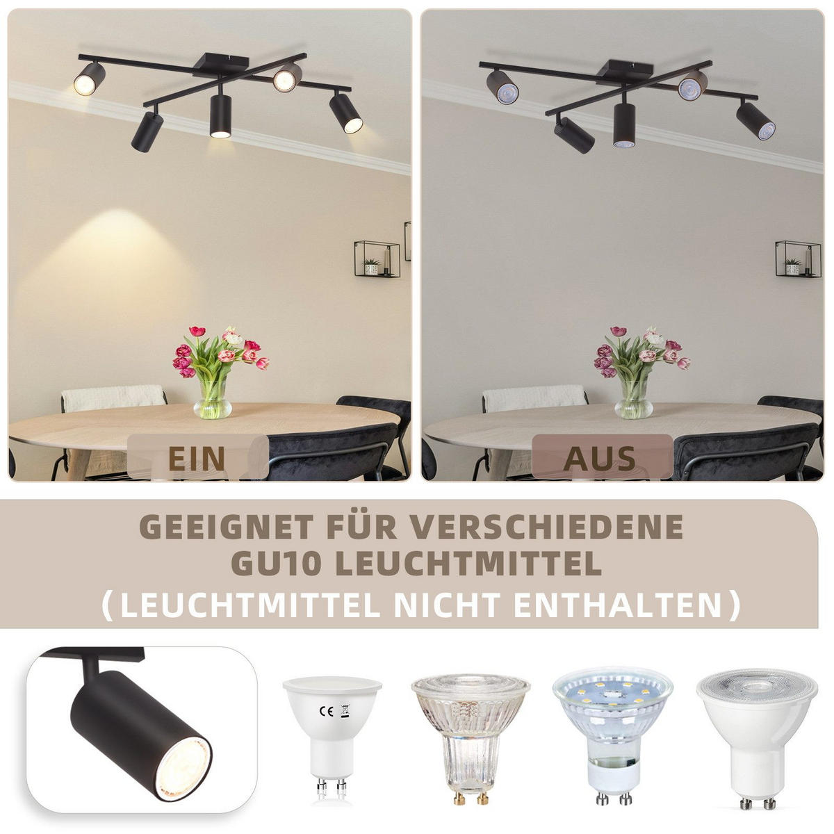 STRAHLER Berlinchen 5-flammig 77.5/57.5/21 cm - Schwarz, Metall (77.5/57.5/21cm) - Nettlife