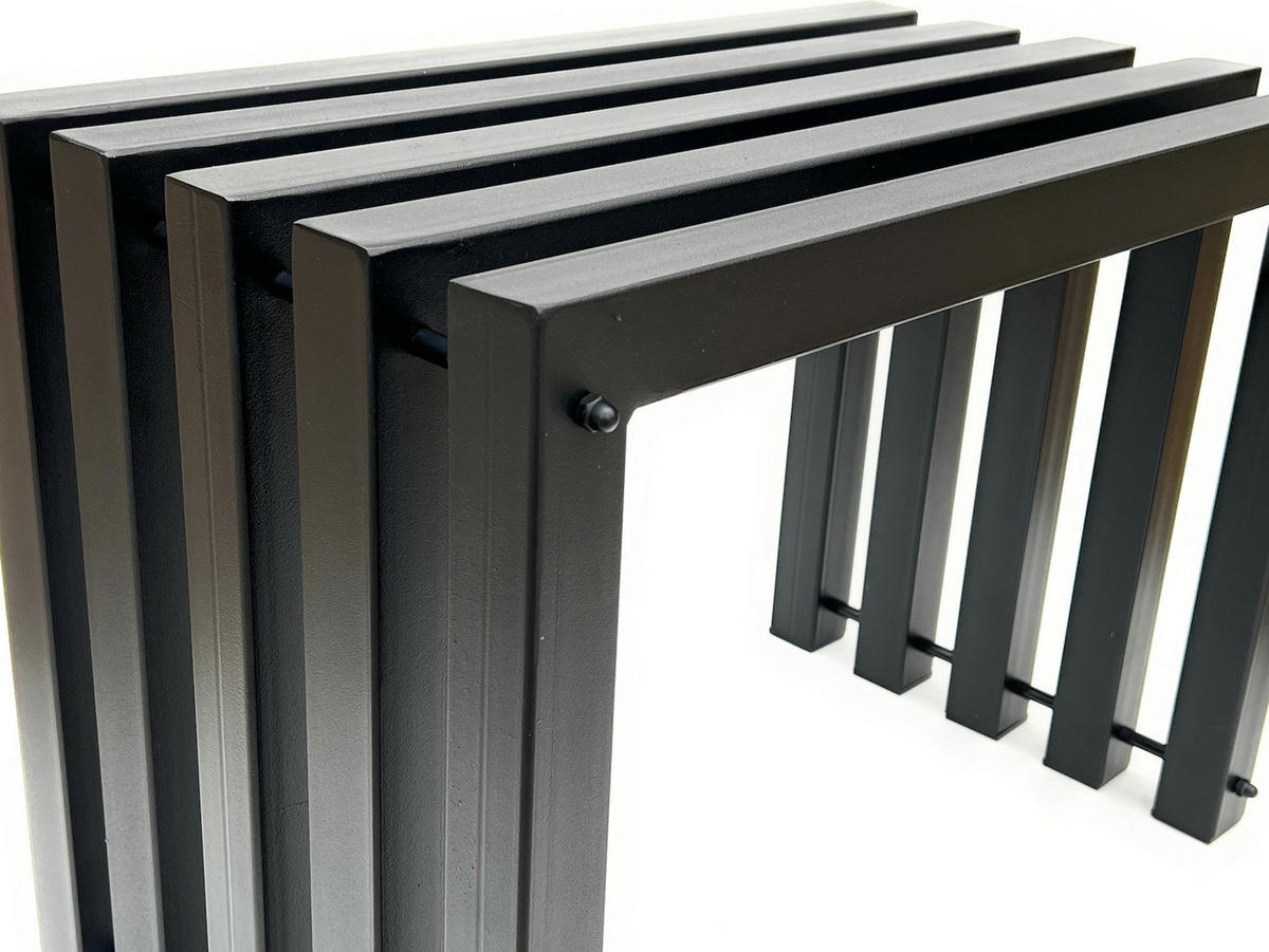 HOCKER IDA Metall Schwarz 60 cm 96446 - Schwarz, Metall (60/43.5/37cm) - DanDiBo