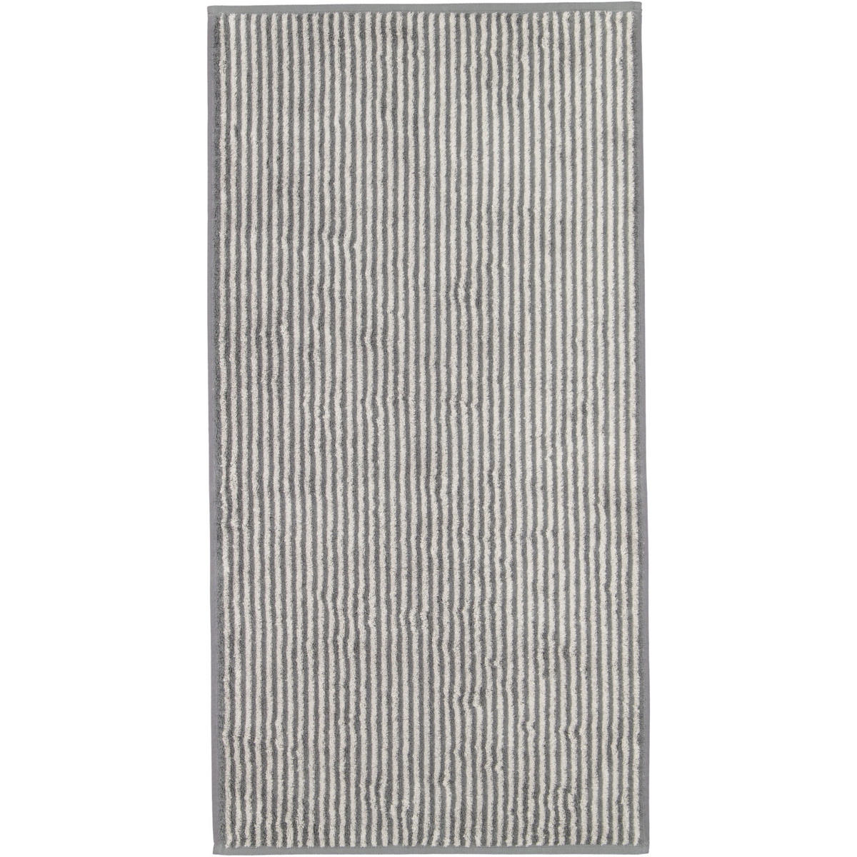 HANDTUCH TWO-TONE STRIPES 480 SCHIEFER - 77 - Schwarz, Textil (50/100cm) - Cawoe