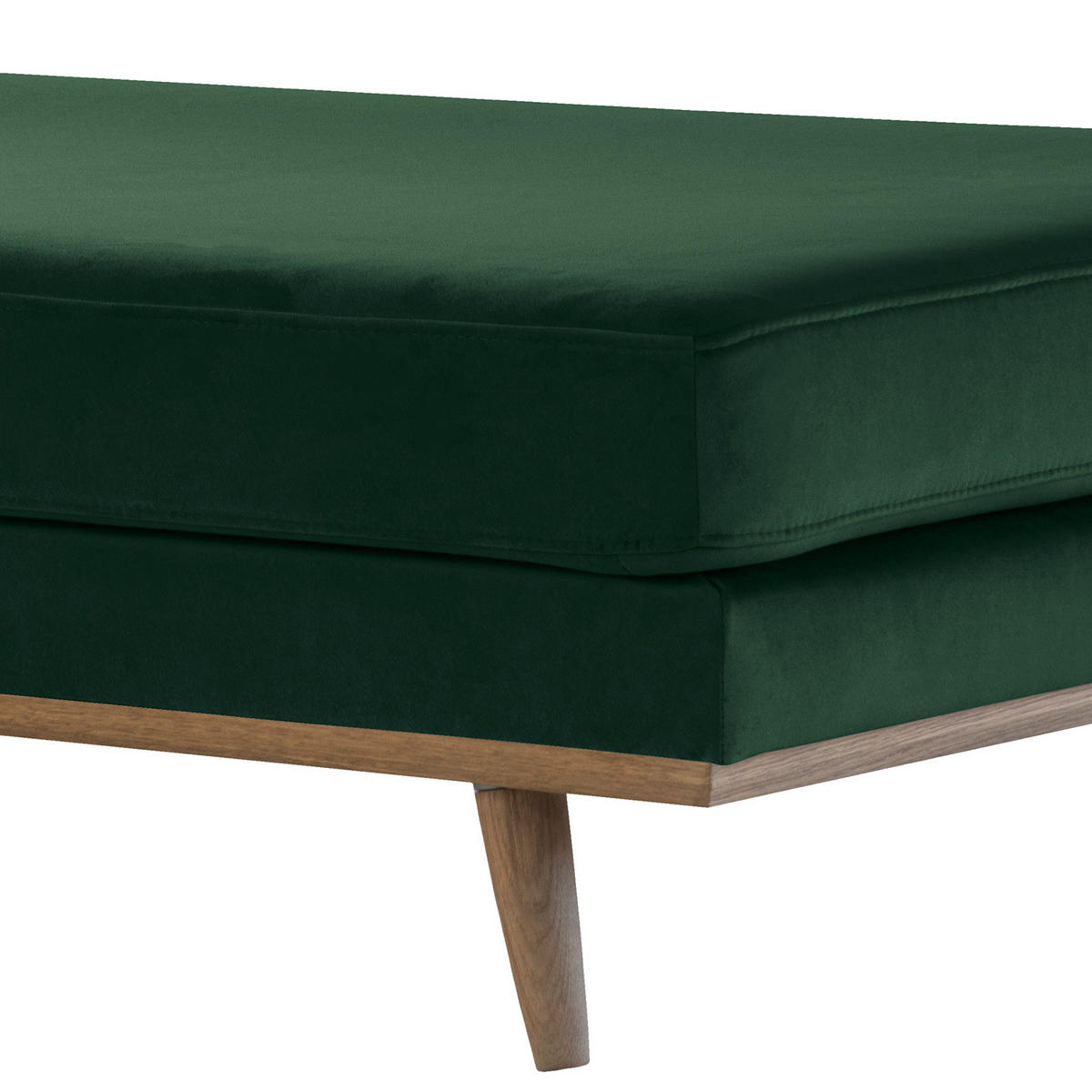 HOCKERBANK - Eichefarben/Grün, Eichenholz/Textil (180/43/81cm) - home24