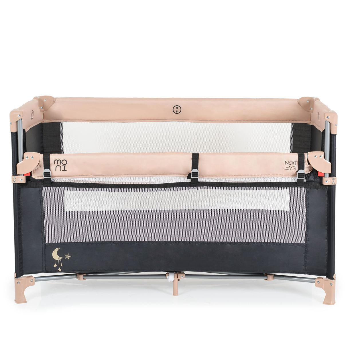 REISEBETT Next Level, 2 Ebenen beige Matratze, Seite zum klappen, Beistellbett - Beige, Kunststoff (60/120cm) - Moni