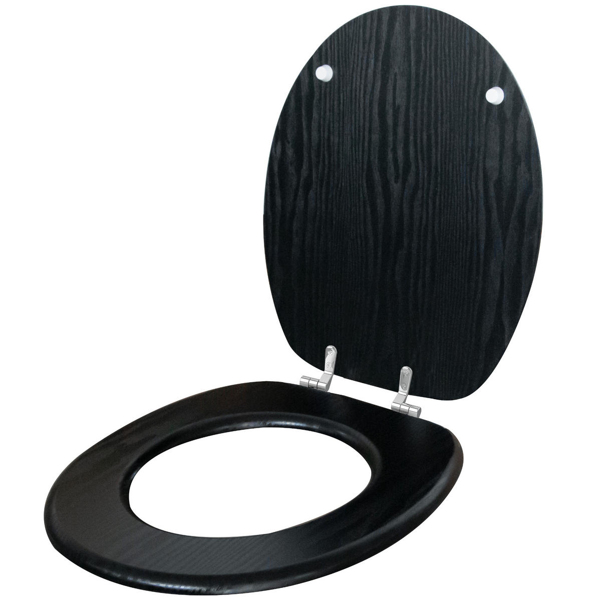 WC-SITZ Black Wood - Schwarz, Holzwerkstoff (38/6/47cm) - Sanilo