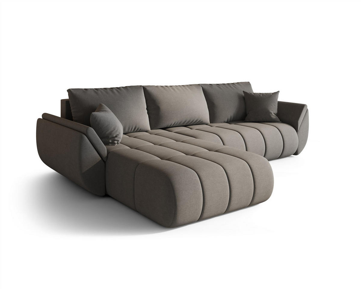 ECKSOFA Misato In Wind - Dunkelgrau, Holzwerkstoff/Textil (175/280cm) - Fun Möbel
