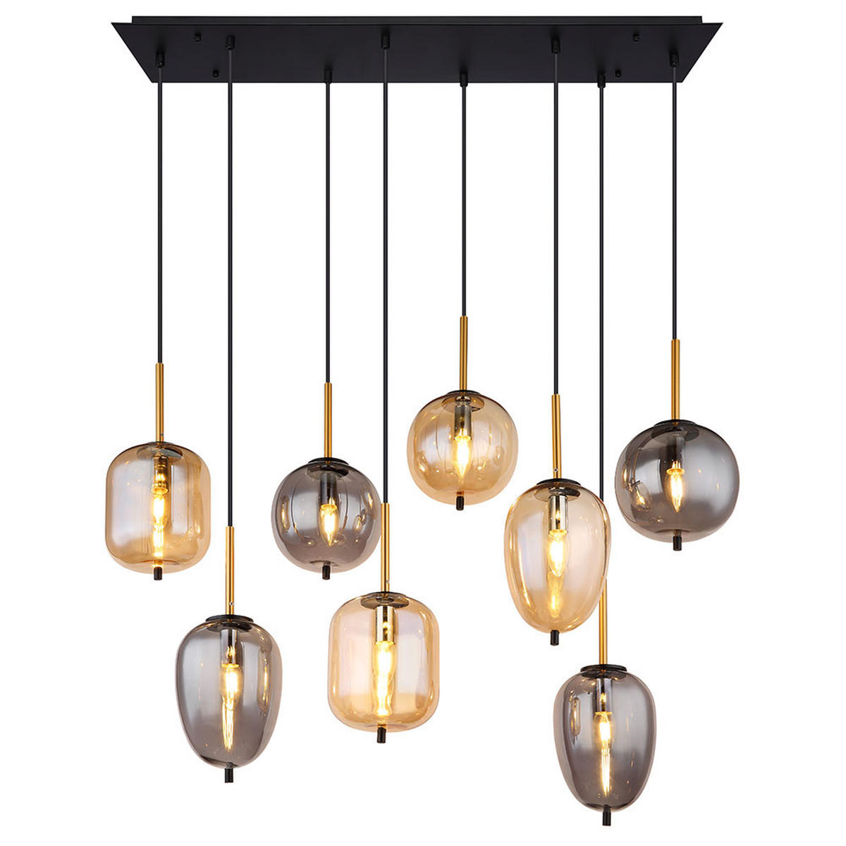 ZÁVĚSNÉ SVÍTIDLO, 102,5/34/120 cm  - černá/barvy mosazi, Basics, kov/sklo (102,5/34/120cm)