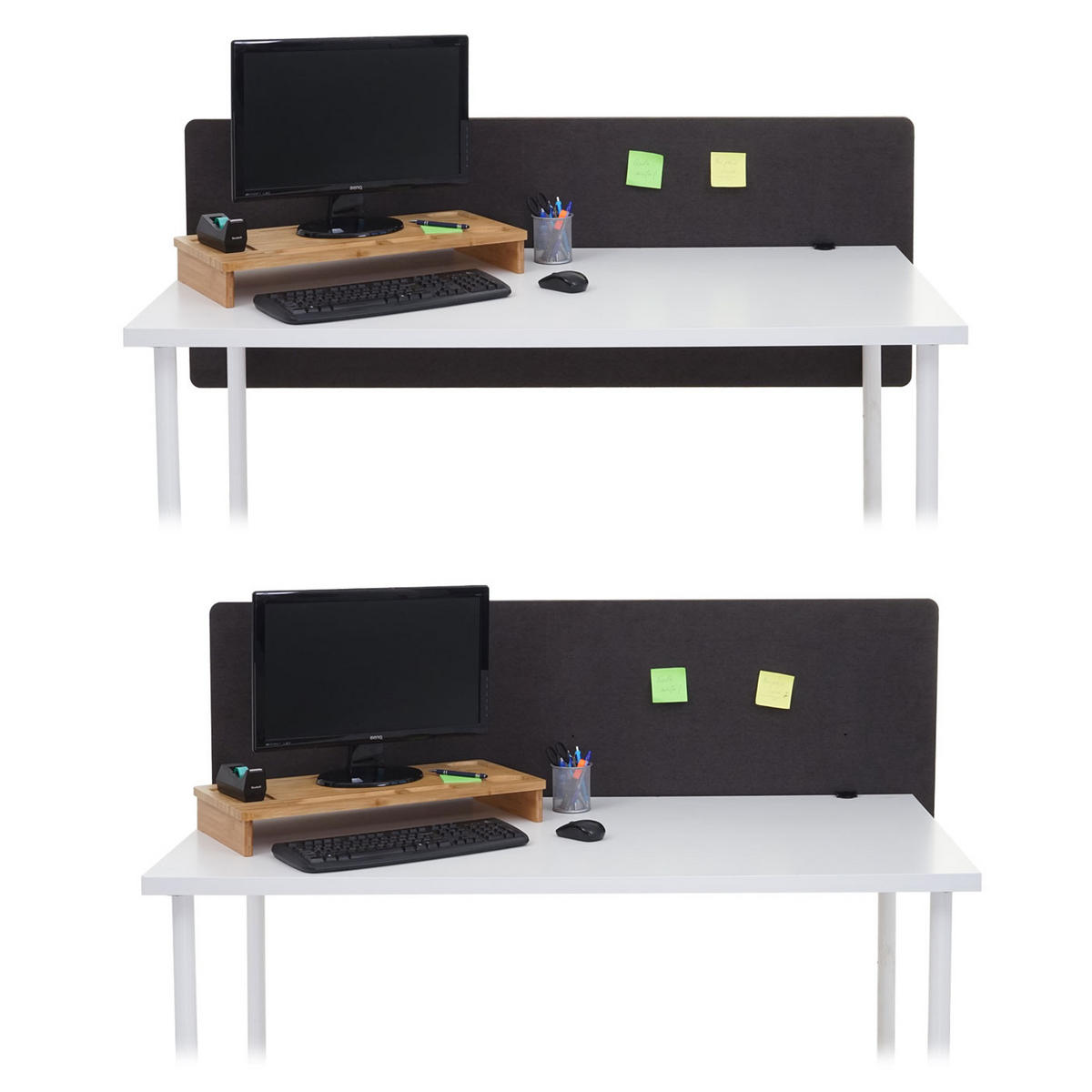 AKUSTIK-TISCHTRENNWAND Braun - Braun, Textil (160/60/2cm) - MCW