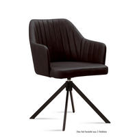 ARMLEHNSTUHL drehbar (2er-Set) Dennie 58x81x60 Schwarz/Espresso - Dunkelbraun/Schwarz, Kunststoff (60/81/58cm) - 58aufmkessel