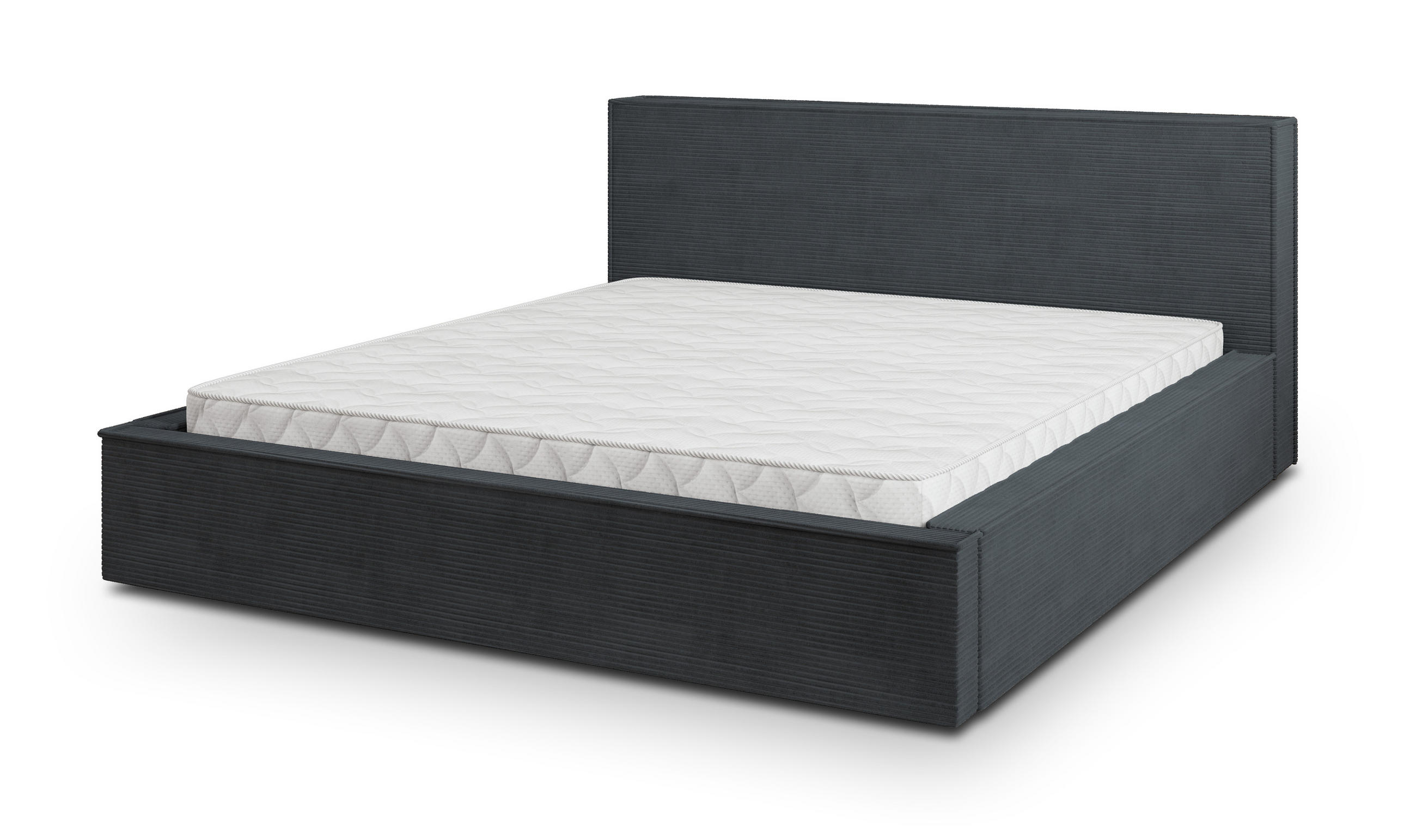 POLSTERBETT CELORA 180x200 cm mit Bettkästen - Graphitfarben - Graphitfarben, Holz (180/200cm) - MASSENO