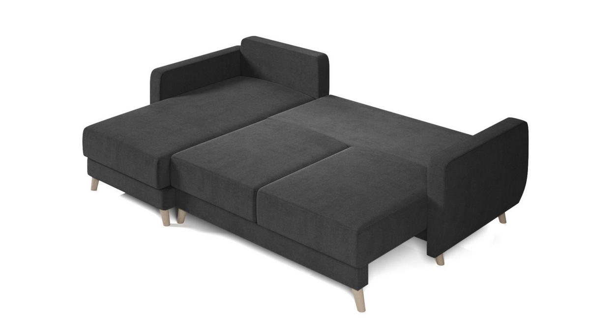 ECKSOFA Marlies In Opera Velvet - Aubergine, Holzwerkstoff/Textil (233/140cm) - Fun Möbel