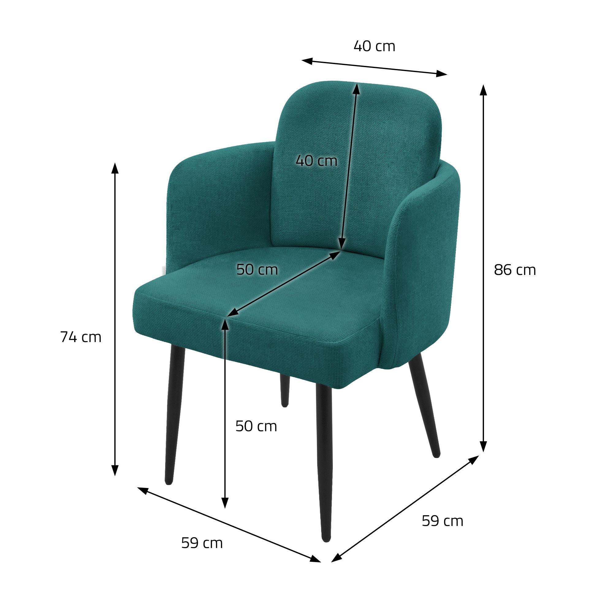 Thumbnail - Ml-Design Esszimmerstühle, Petrol, Textil, 59x86x59 cm, Esszimmer, Stühle, Esszimmerstühle, Armlehnenstühle