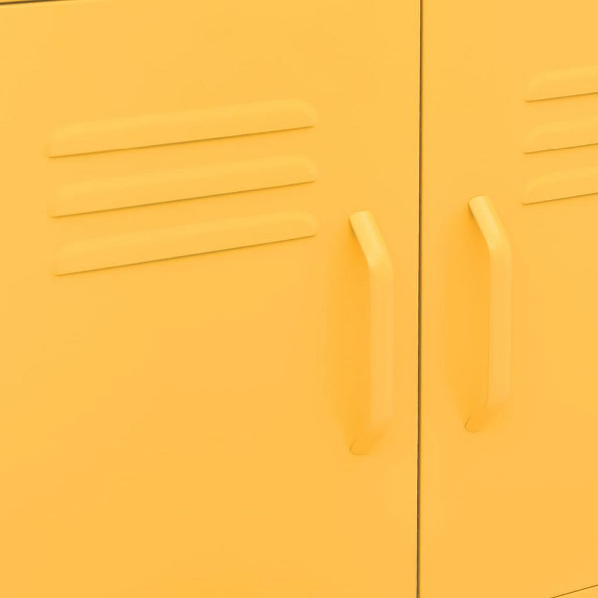 ROLLSCHRANK mit 2 Fächern, 60/35/56 cm, aus Stahl, in Senfgelb - Gelb, Metall (60/56/35cm) - vidaXL