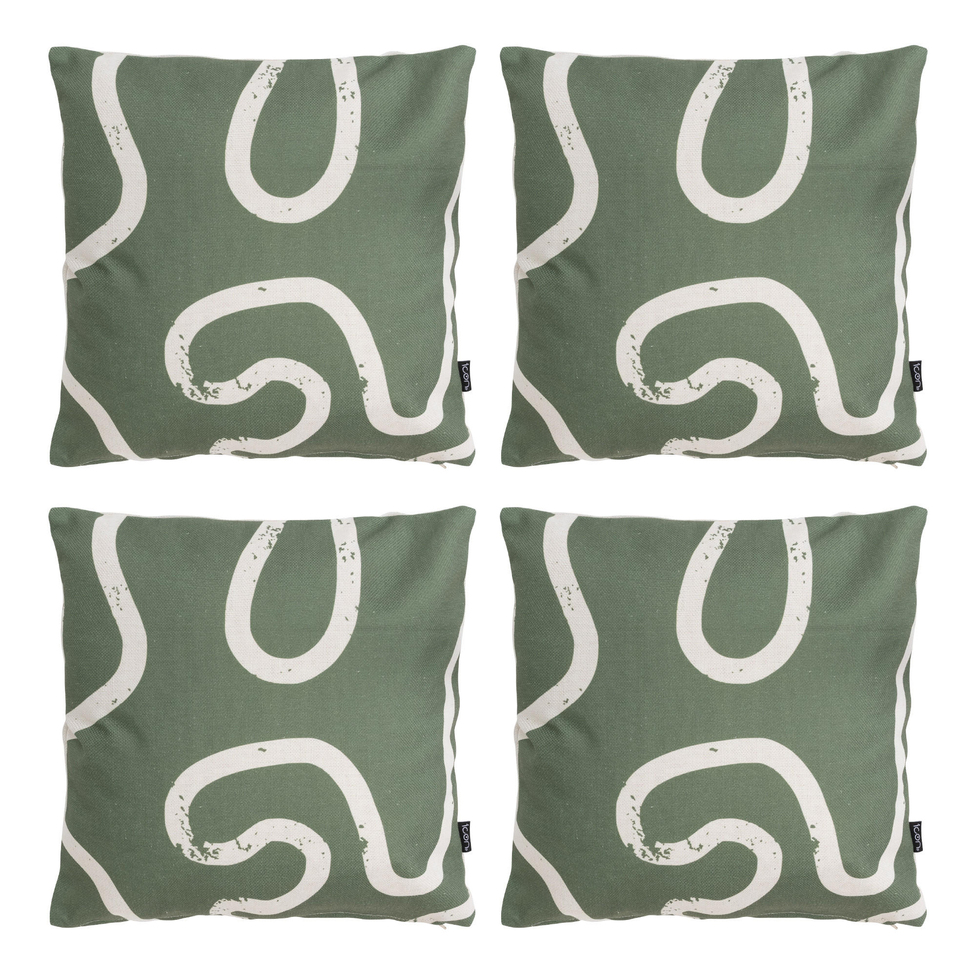 DEKOKISSEN 4er-Set - Dunkelgrün, Kunststoff (43/43cm) - icon