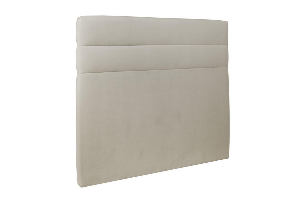 KOPFTEIL Modell Linien – Taupe Samtstoff 160 cm - Taupe/Beige, Holz (160/120/10cm) - Sommeil de Plomb
