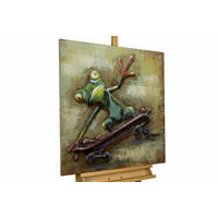 METALLBILD Grün 80/80 cm - Beige/Grün, Metall (4.6/80cm) - KUNSTLOFT